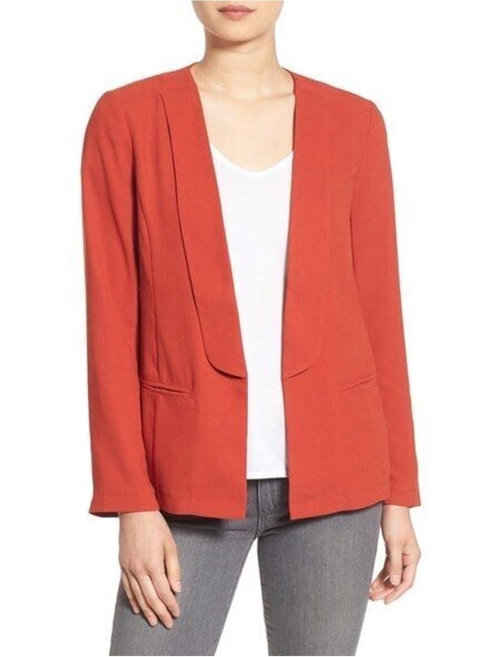 cupcakes & cashmere Red Open-Front Blazer